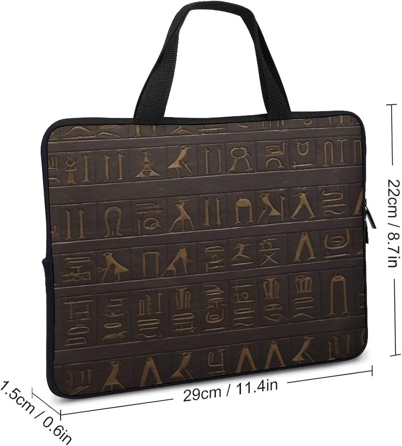 Laptop Bag Ultrathin Ancient Egyptian Hieroglyph Printing Laptop Carrying Case Portability Messenger Bags For Work Travel