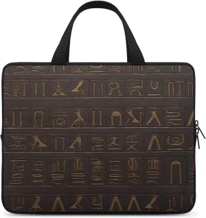 Laptop Bag Ultrathin Ancient Egyptian Hieroglyph Printing Laptop Carrying Case Portability Messenger Bags For Work Travel