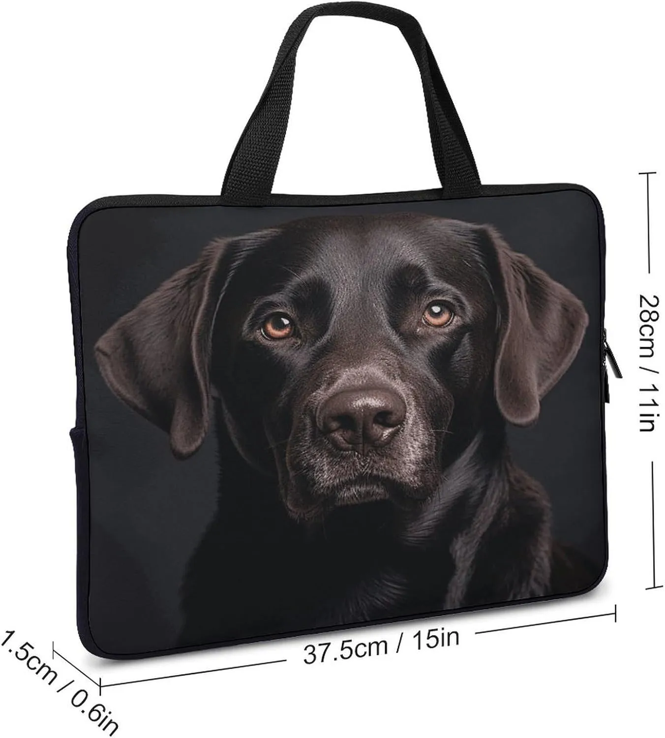 Laptop Bag Ultrathin Black Lab Dog Printing Laptop Carrying Case Portability Messenger Bags For Work Travel