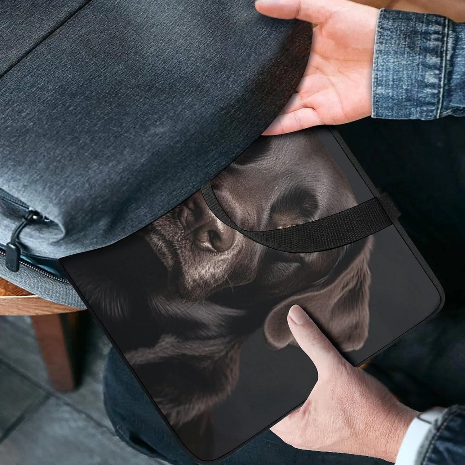 Laptop Bag Ultrathin Black Lab Dog Printing Laptop Carrying Case Portability Messenger Bags For Work Travel