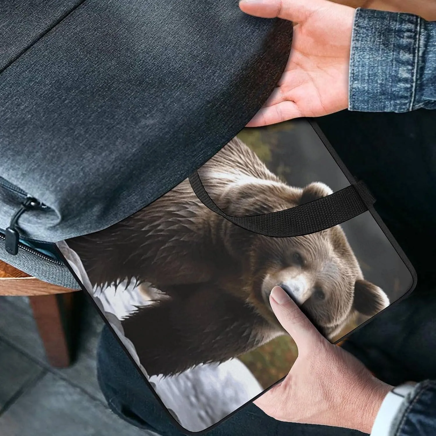 Laptop Bag Ultrathin Brown Bear Printing Laptop Carrying Case Portability Messenger Bags For Work Travel