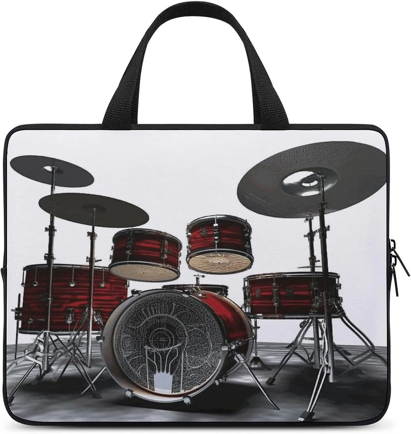 Laptop Bag Ultrathin Cool Drum Set Printing Laptop Carrying Case Portability Messenger Bags For Work Travel