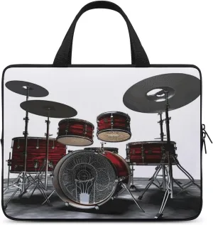 Laptop Bag Ultrathin Cool Drum Set Printing Laptop Carrying Case Portability Messenger Bags For Work Travel