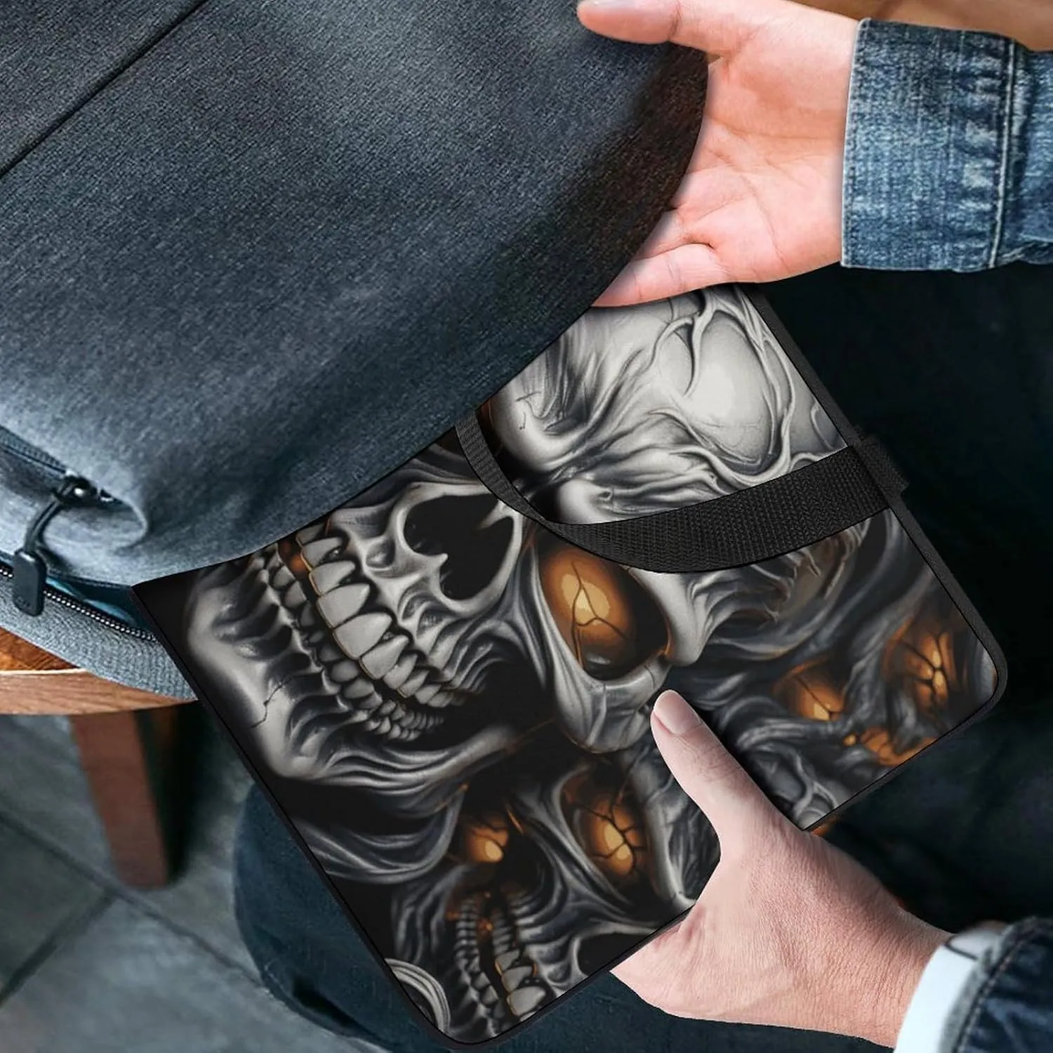 Laptop Bag Ultrathin Cool Evil Skull Printing Laptop Carrying Case Portability Messenger Bags For Work Travel