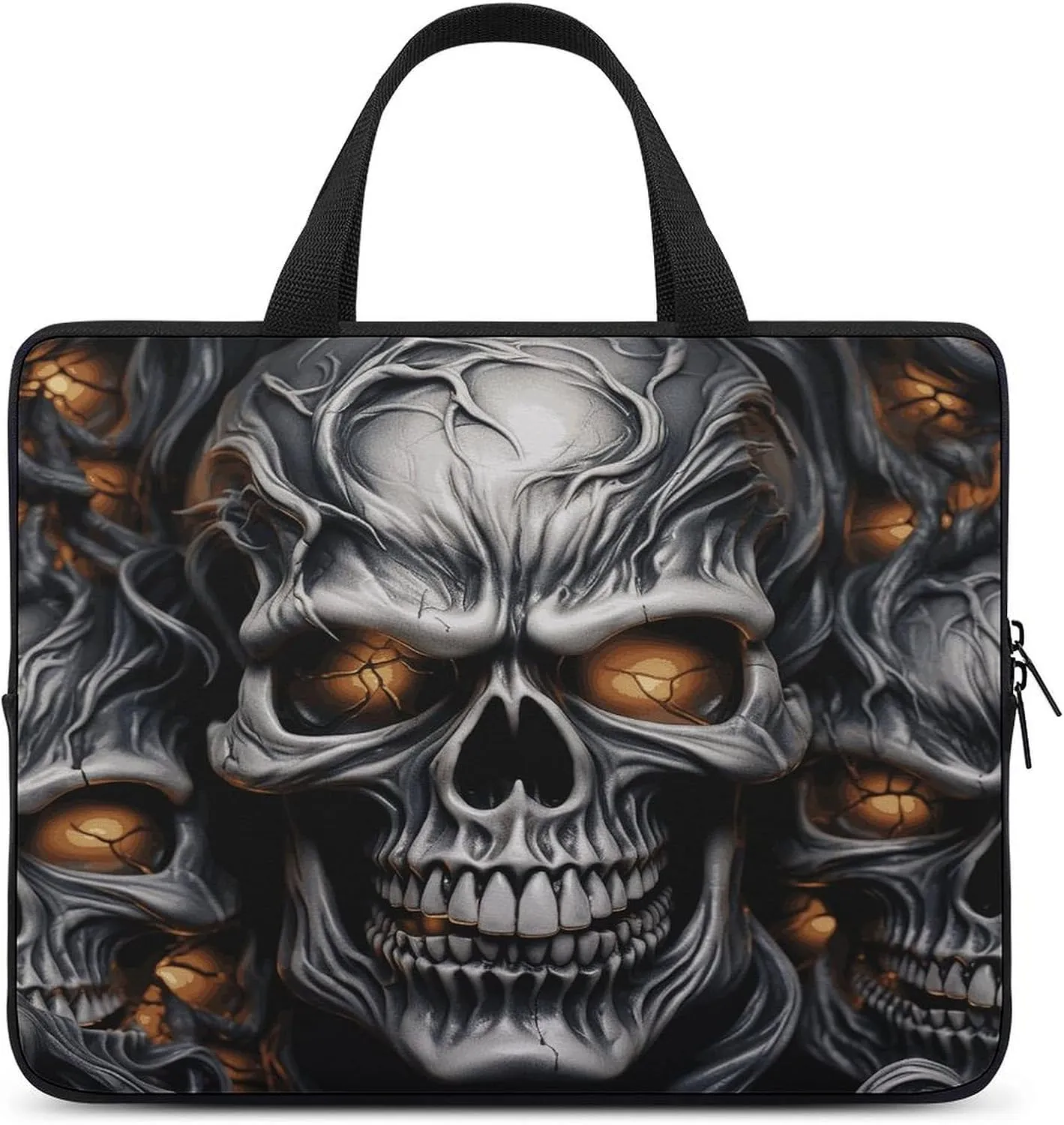 Laptop Bag Ultrathin Cool Evil Skull Printing Laptop Carrying Case Portability Messenger Bags For Work Travel
