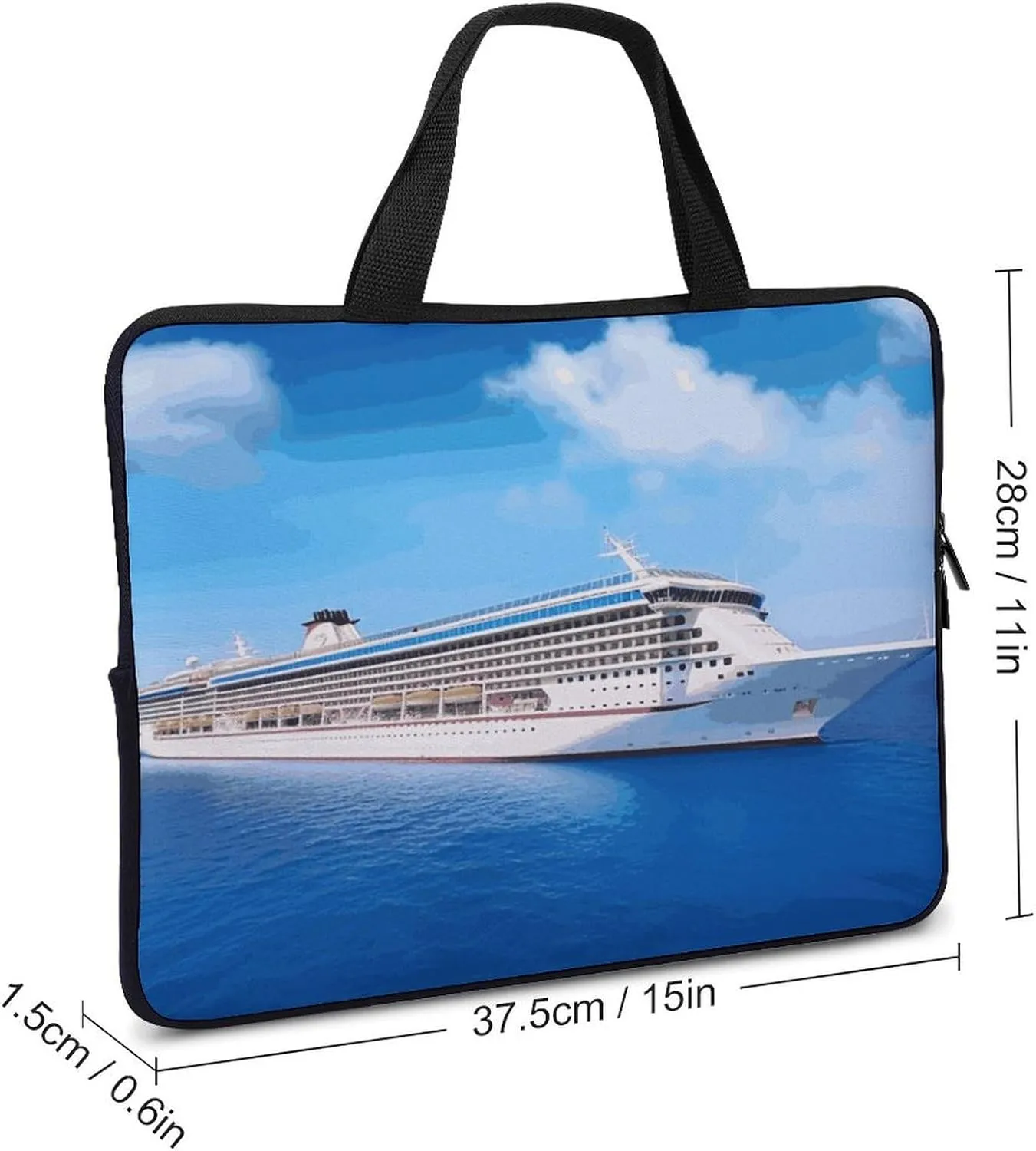 Laptop Bag Ultrathin Cruise Ship Printing Laptop Carrying Case Portability Messenger Bags For Work Travel