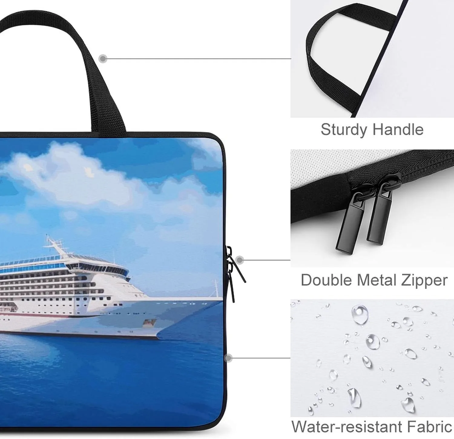 Laptop Bag Ultrathin Cruise Ship Printing Laptop Carrying Case Portability Messenger Bags For Work Travel