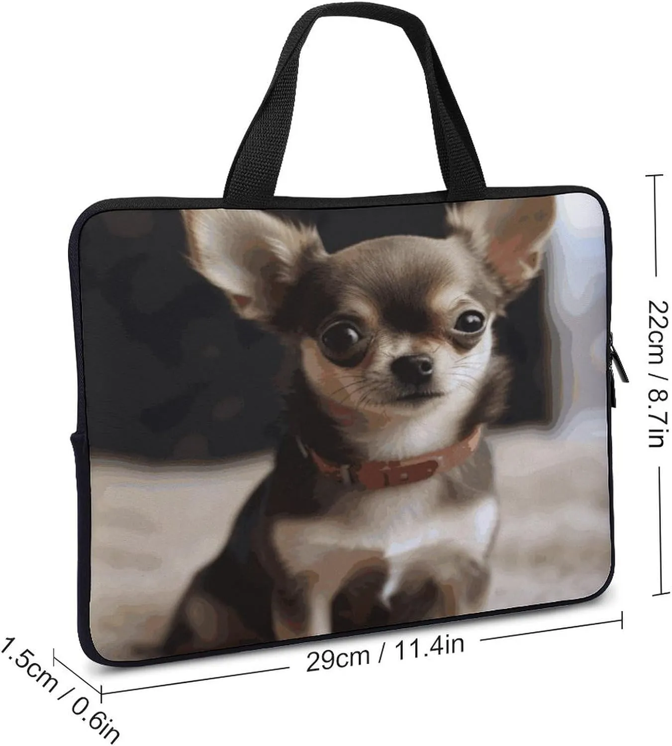 Laptop Bag Ultrathin Cute Chihuahua Printing Laptop Carrying Case Portability Messenger Bags For Work Travel
