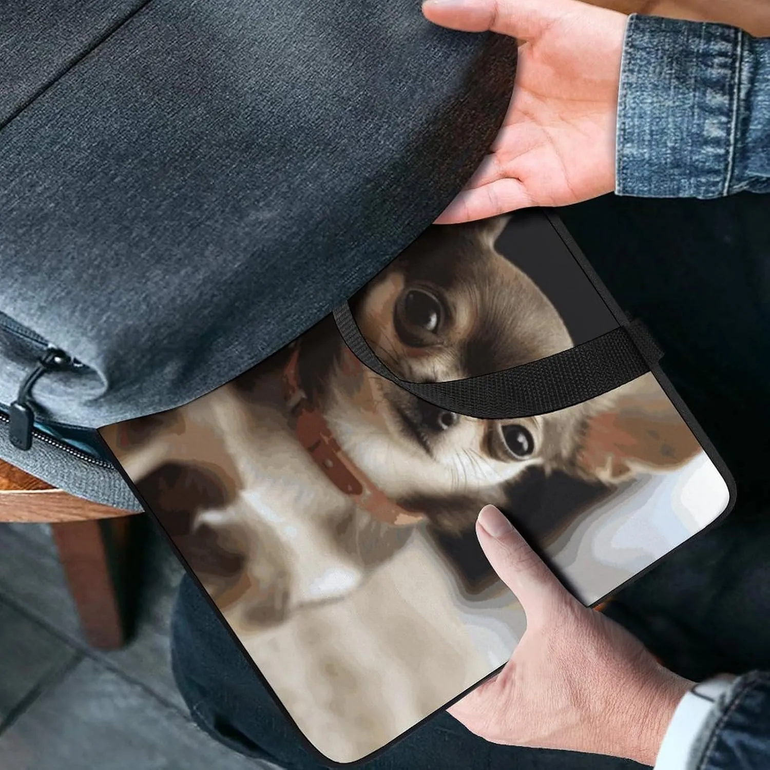 Laptop Bag Ultrathin Cute Chihuahua Printing Laptop Carrying Case Portability Messenger Bags For Work Travel