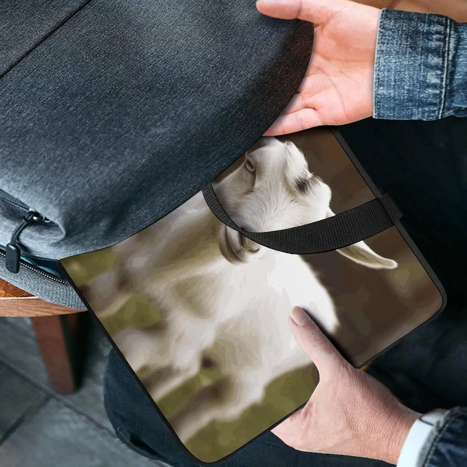 Laptop Bag Ultrathin Cute Goat Printing Laptop Carrying Case Portability Messenger Bags For Work Travel