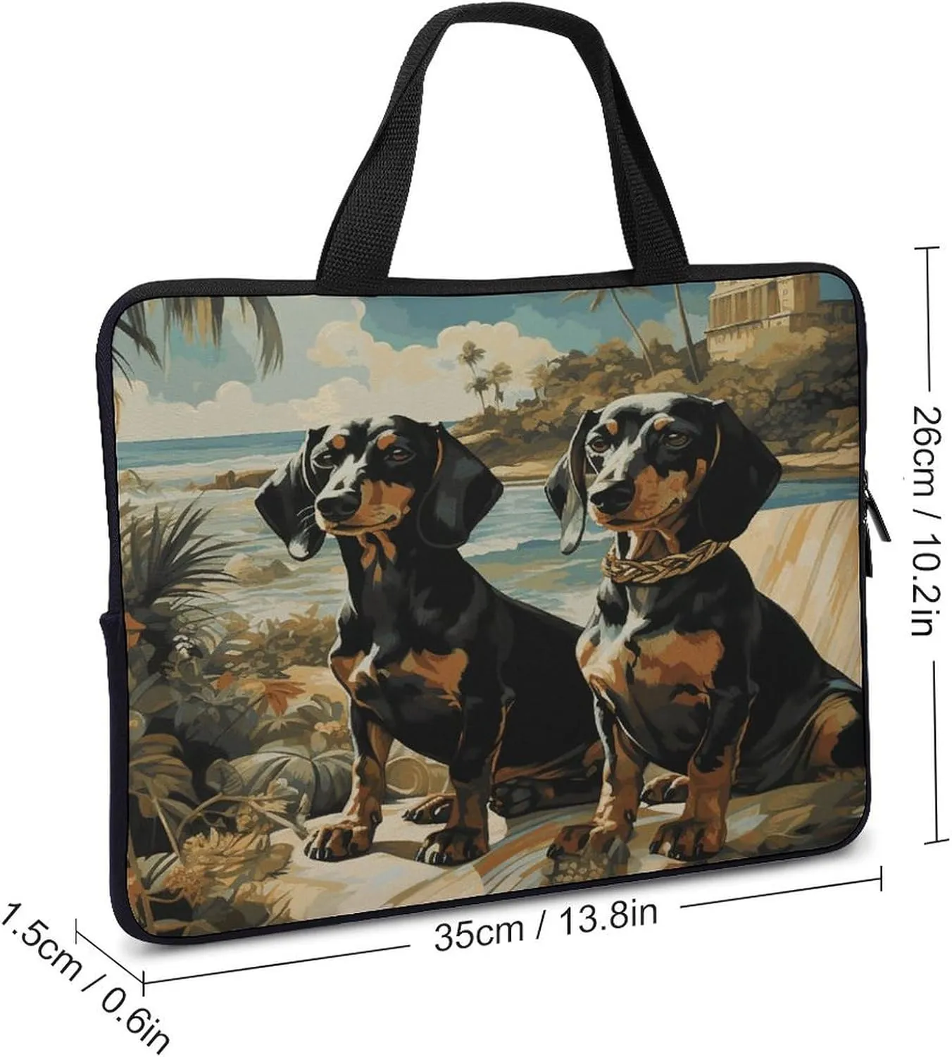 Laptop Bag Ultrathin Dachshund Dog Bento Printing Laptop Carrying Case Portability Messenger Bags For Work Travel