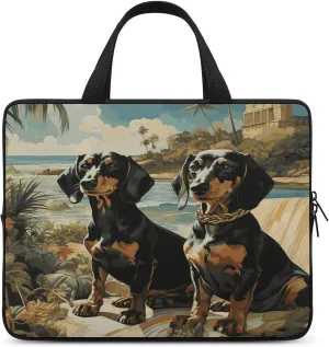 Laptop Bag Ultrathin Dachshund Dog Bento Printing Laptop Carrying Case Portability Messenger Bags For Work Travel