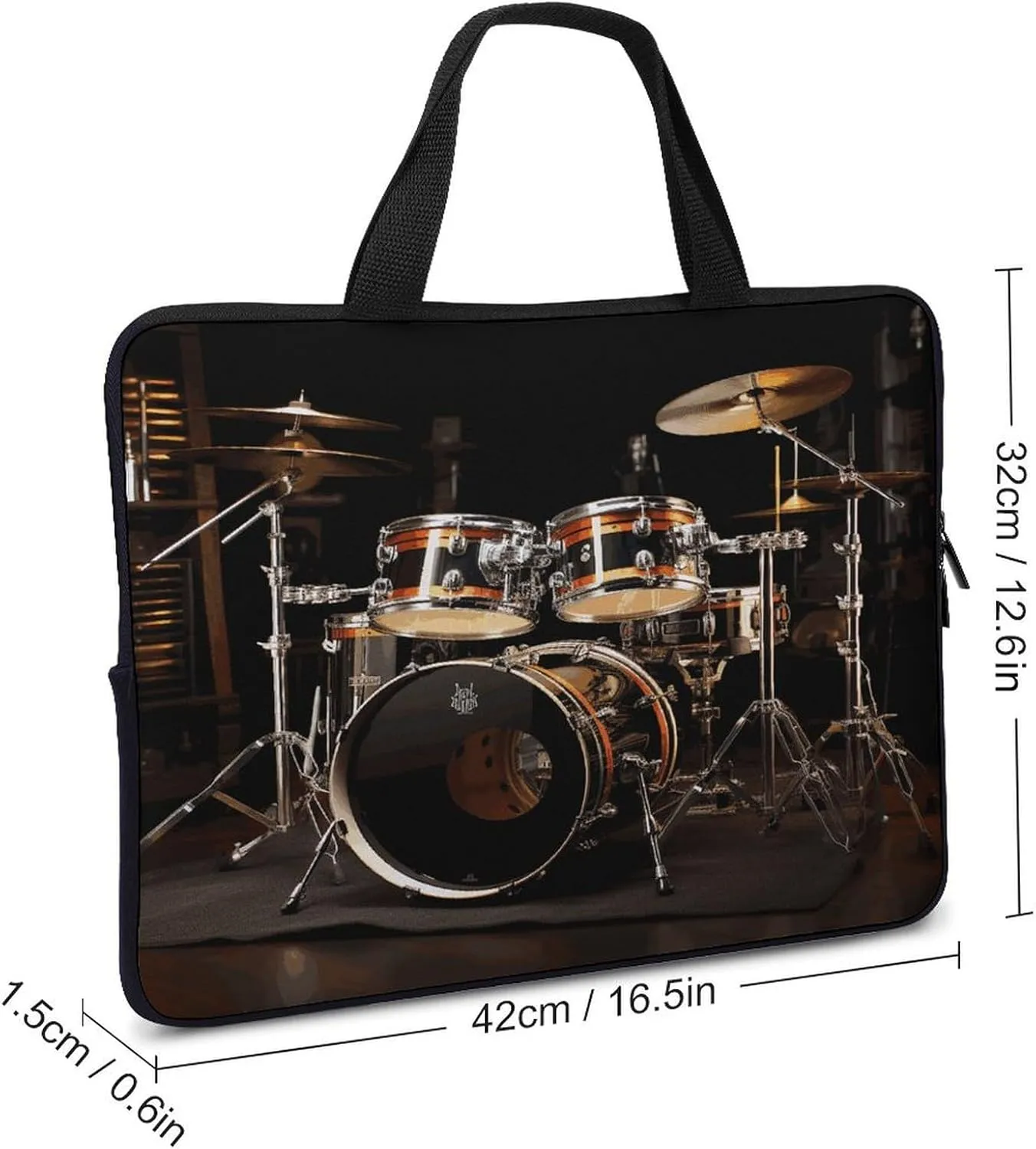 Laptop Bag Ultrathin Drum Set Printing Laptop Carrying Case Portability Messenger Bags For Work Travel