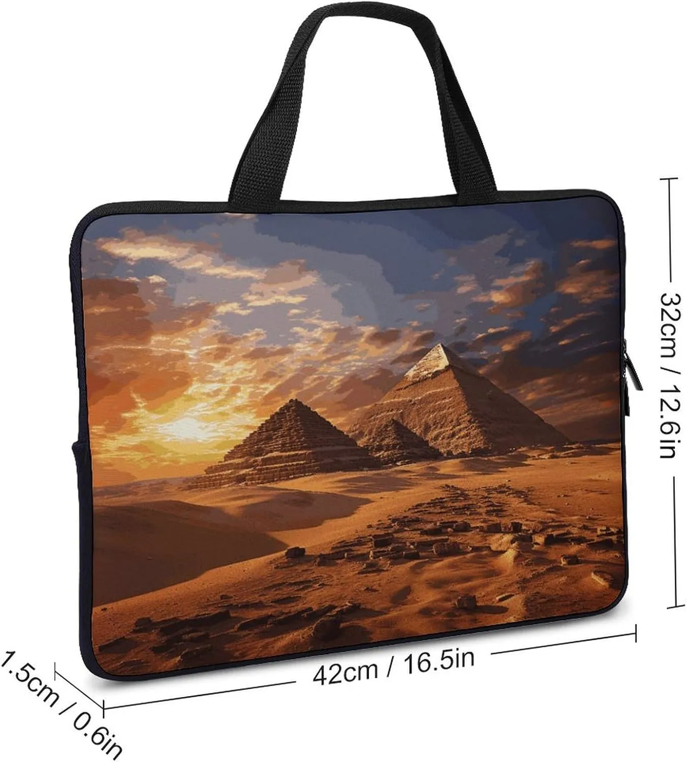 Laptop Bag Ultrathin Egyptian Pyramids Printing Laptop Carrying Case Portability Messenger Bags For Work Travel