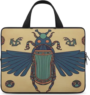Laptop Bag Ultrathin Egyptian Scarab Printing Laptop Carrying Case Portability Messenger Bags For Work Travel