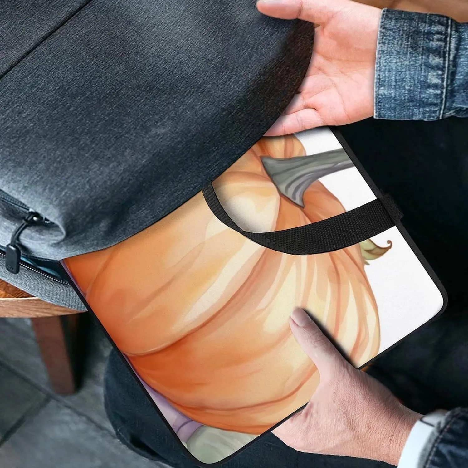 Laptop Bag Ultrathin Fall Watercolor Pumpkins Printing Laptop Carrying Case Portability Messenger Bags For Work Travel