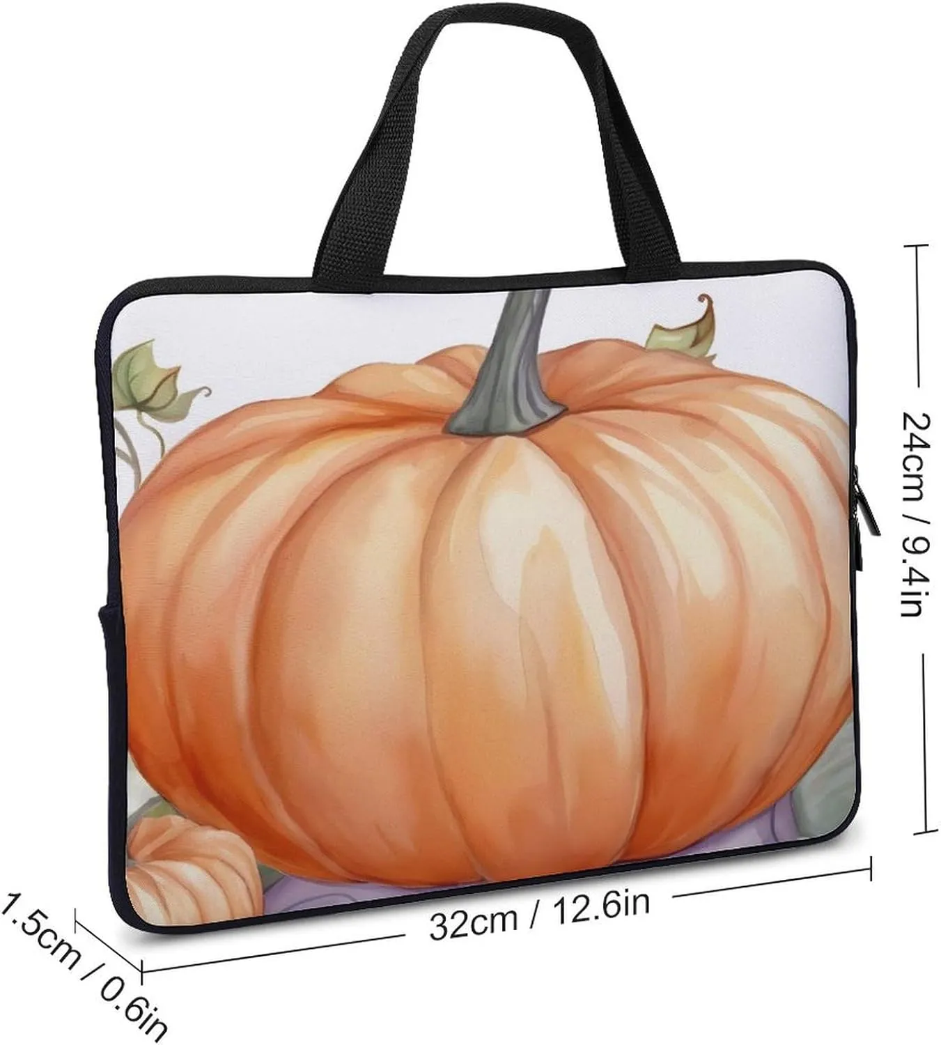 Laptop Bag Ultrathin Fall Watercolor Pumpkins Printing Laptop Carrying Case Portability Messenger Bags For Work Travel