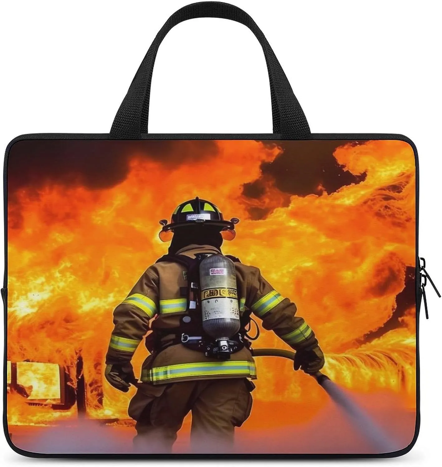 Laptop Bag Ultrathin Firefighter Fireman Flame Printing Laptop Carrying Case Portability Messenger Bags For Work Travel