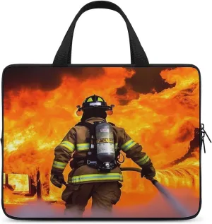 Laptop Bag Ultrathin Firefighter Fireman Flame Printing Laptop Carrying Case Portability Messenger Bags For Work Travel