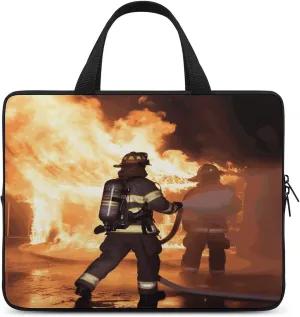 Laptop Bag Ultrathin Firefighter Fireman Flame Printing Laptop Carrying Case Portability Messenger Bags For Work Travel