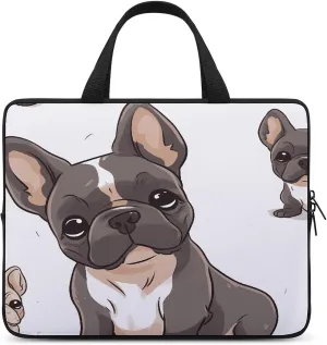Laptop Bag Ultrathin French Bulldog Printing Laptop Carrying Case Portability Messenger Bags For Work Travel