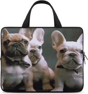 Laptop Bag Ultrathin French Bulldog Puppies Printing Laptop Carrying Case Portability Messenger Bags For Work Travel
