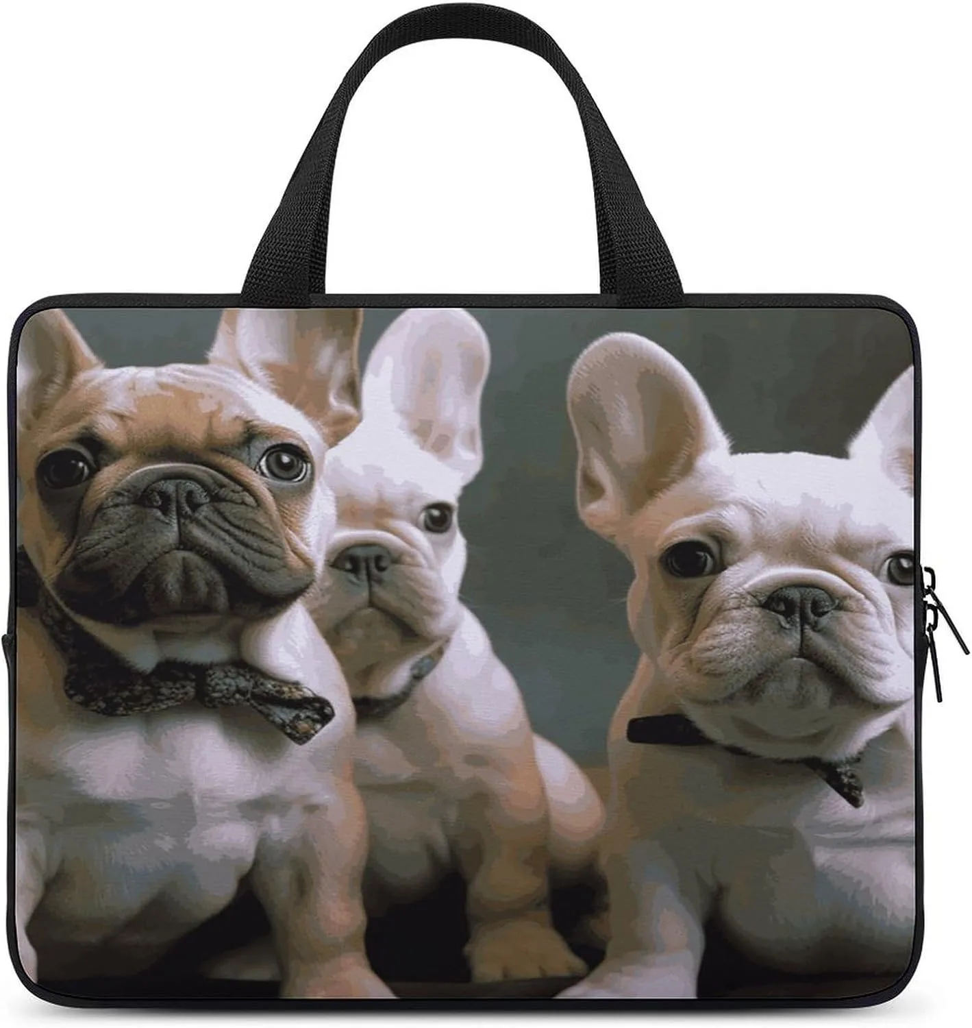 Laptop Bag Ultrathin French Bulldog Puppies Printing Laptop Carrying Case Portability Messenger Bags For Work Travel