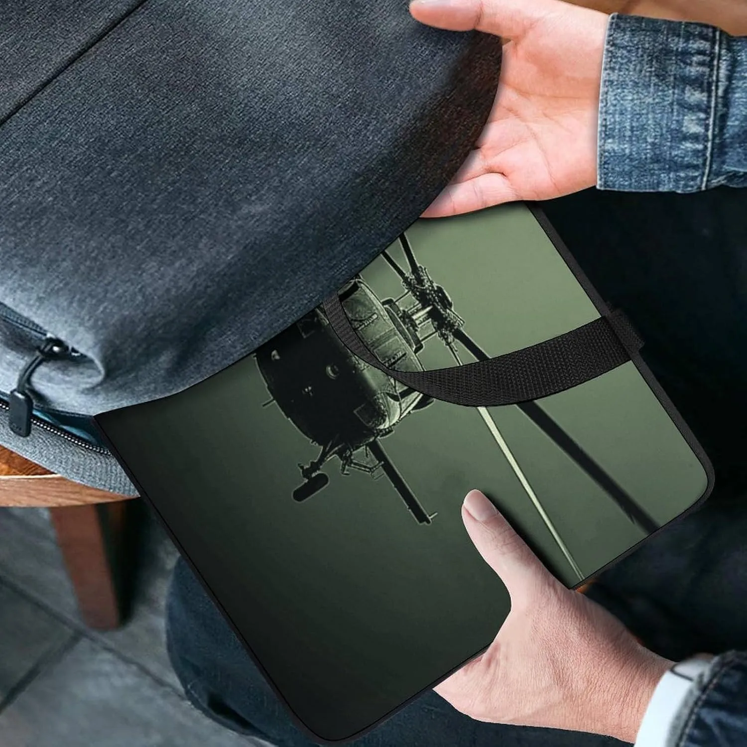 Laptop Bag Ultrathin Helicopter Printing Laptop Carrying Case Portability Messenger Bags For Work Travel
