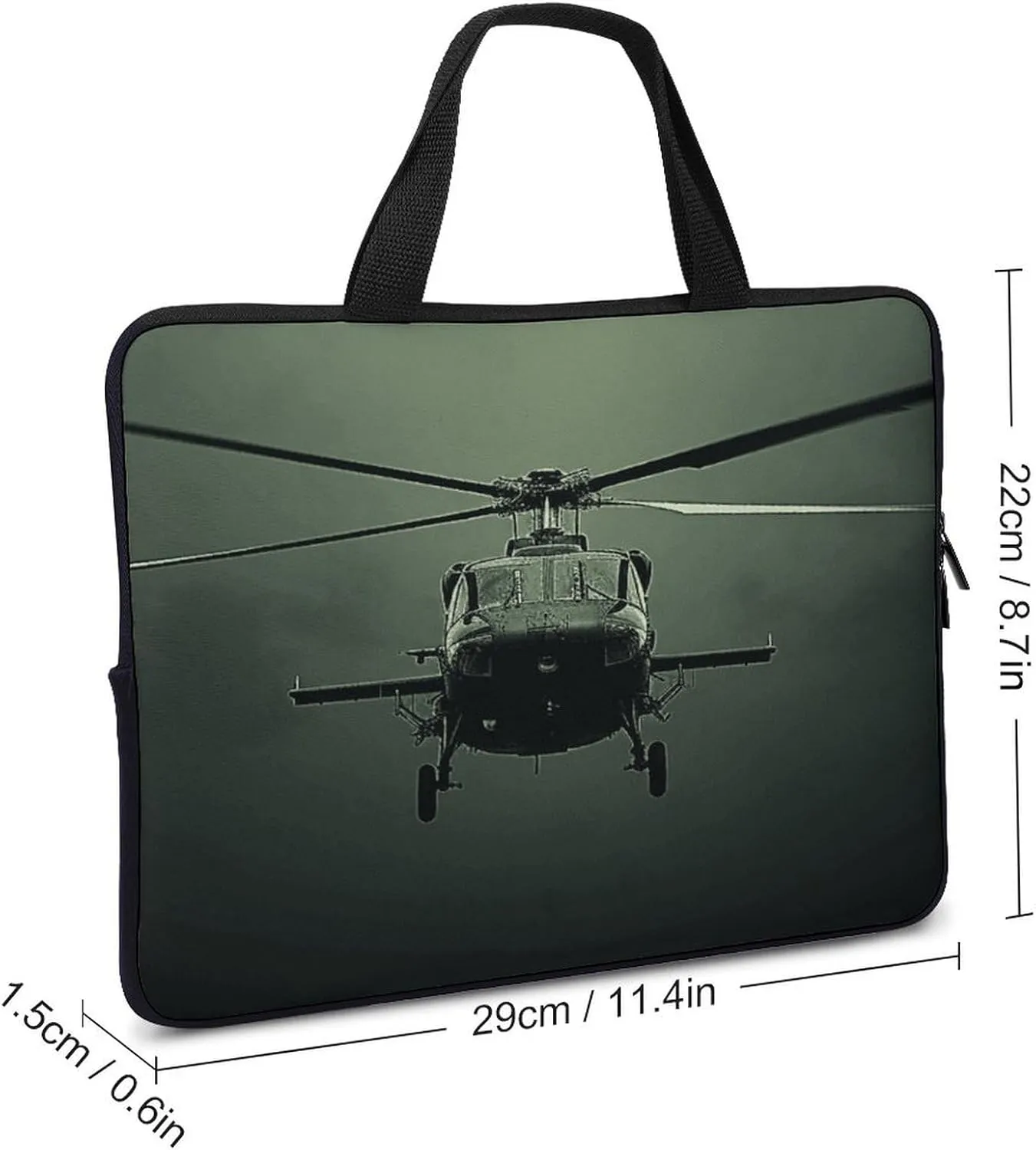 Laptop Bag Ultrathin Helicopter Printing Laptop Carrying Case Portability Messenger Bags For Work Travel
