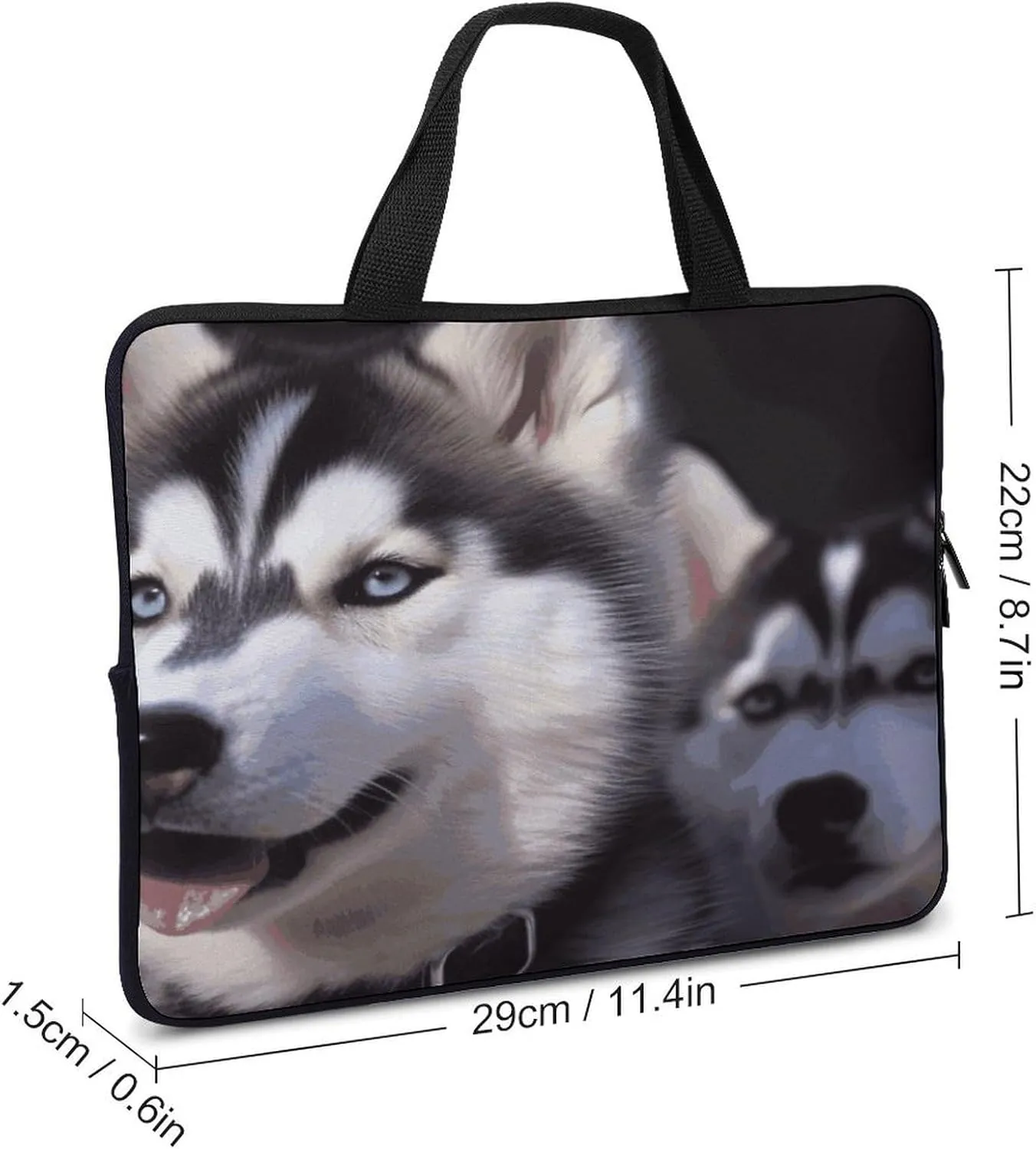 Laptop Bag Ultrathin Husky Dog Printing Laptop Carrying Case Portability Messenger Bags For Work Travel