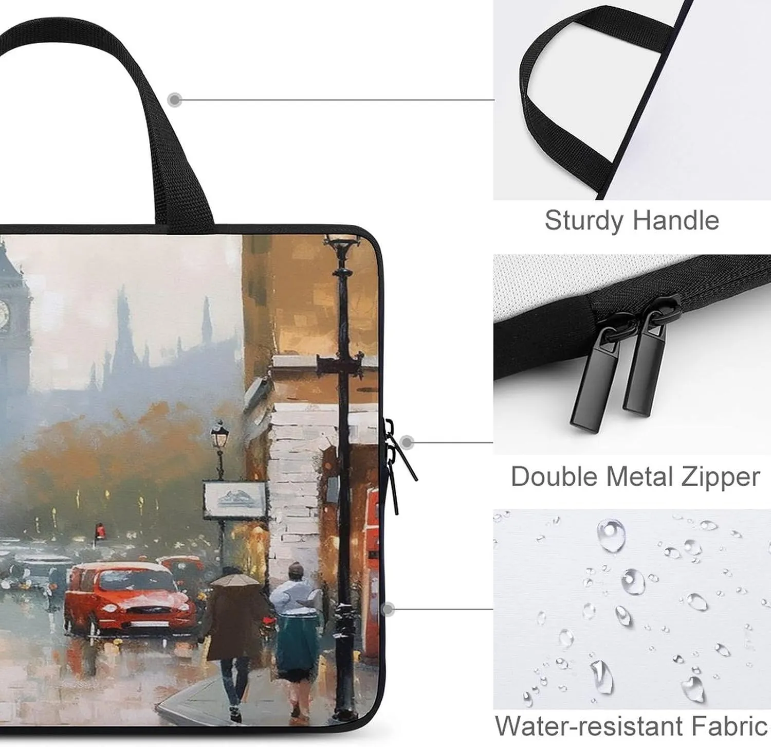 Laptop Bag Ultrathin London Printing Laptop Carrying Case Portability Messenger Bags For Work Travel