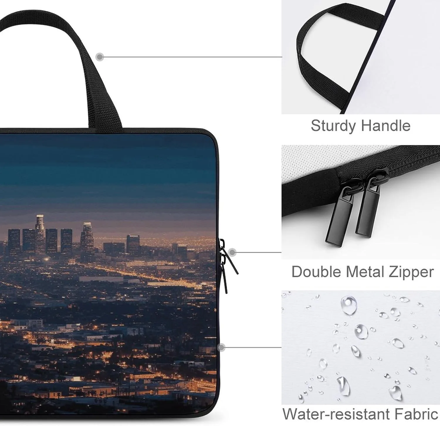 Laptop Bag Ultrathin Los Angeles Printing Laptop Carrying Case Portability Messenger Bags For Work Travel