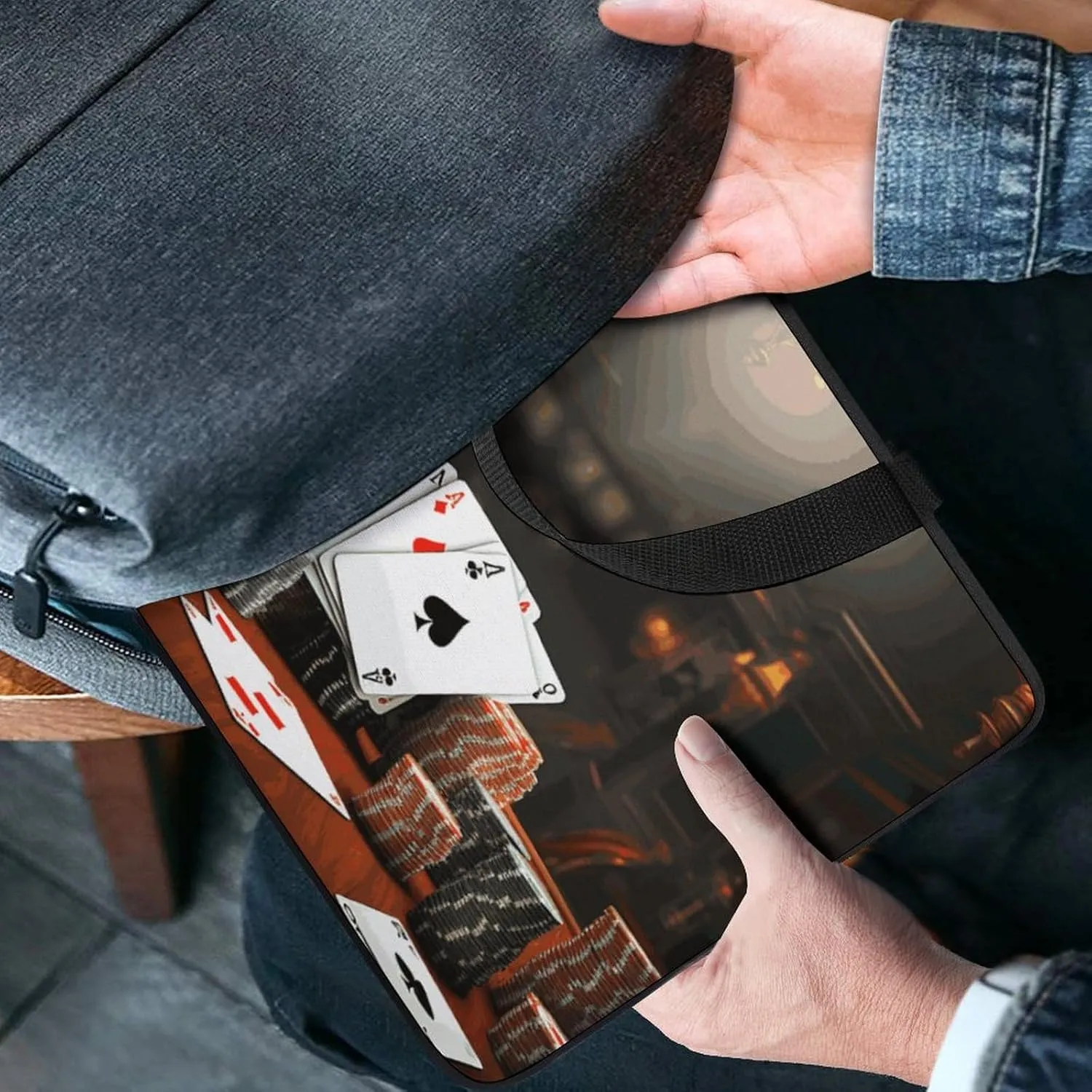 Laptop Bag Ultrathin Poker Tournament Printing Laptop Carrying Case Portability Messenger Bags For Work Travel