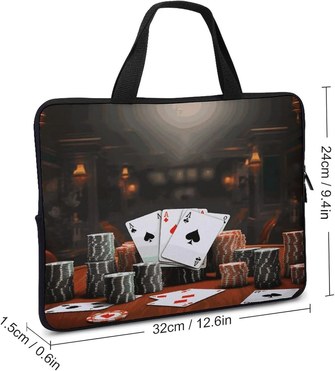 Laptop Bag Ultrathin Poker Tournament Printing Laptop Carrying Case Portability Messenger Bags For Work Travel