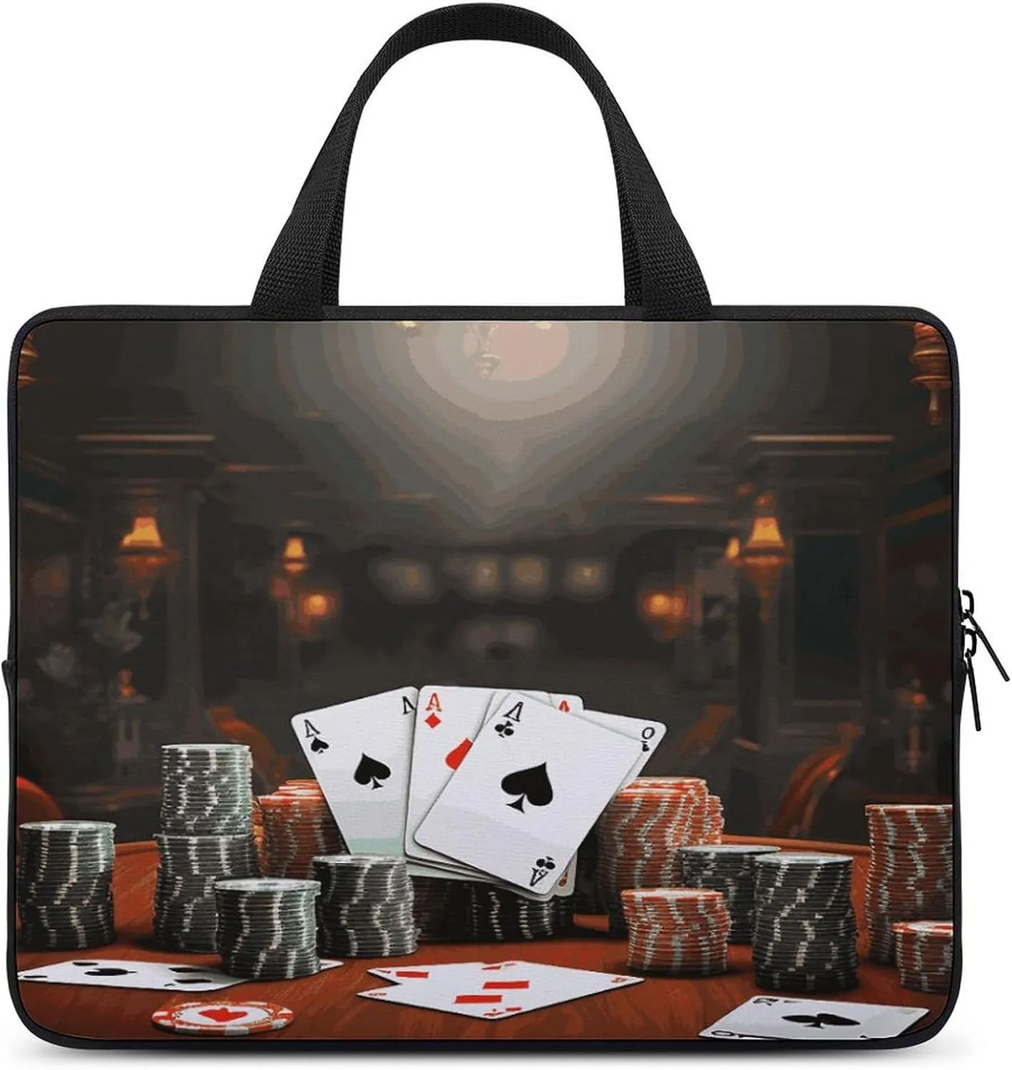 Laptop Bag Ultrathin Poker Tournament Printing Laptop Carrying Case Portability Messenger Bags For Work Travel