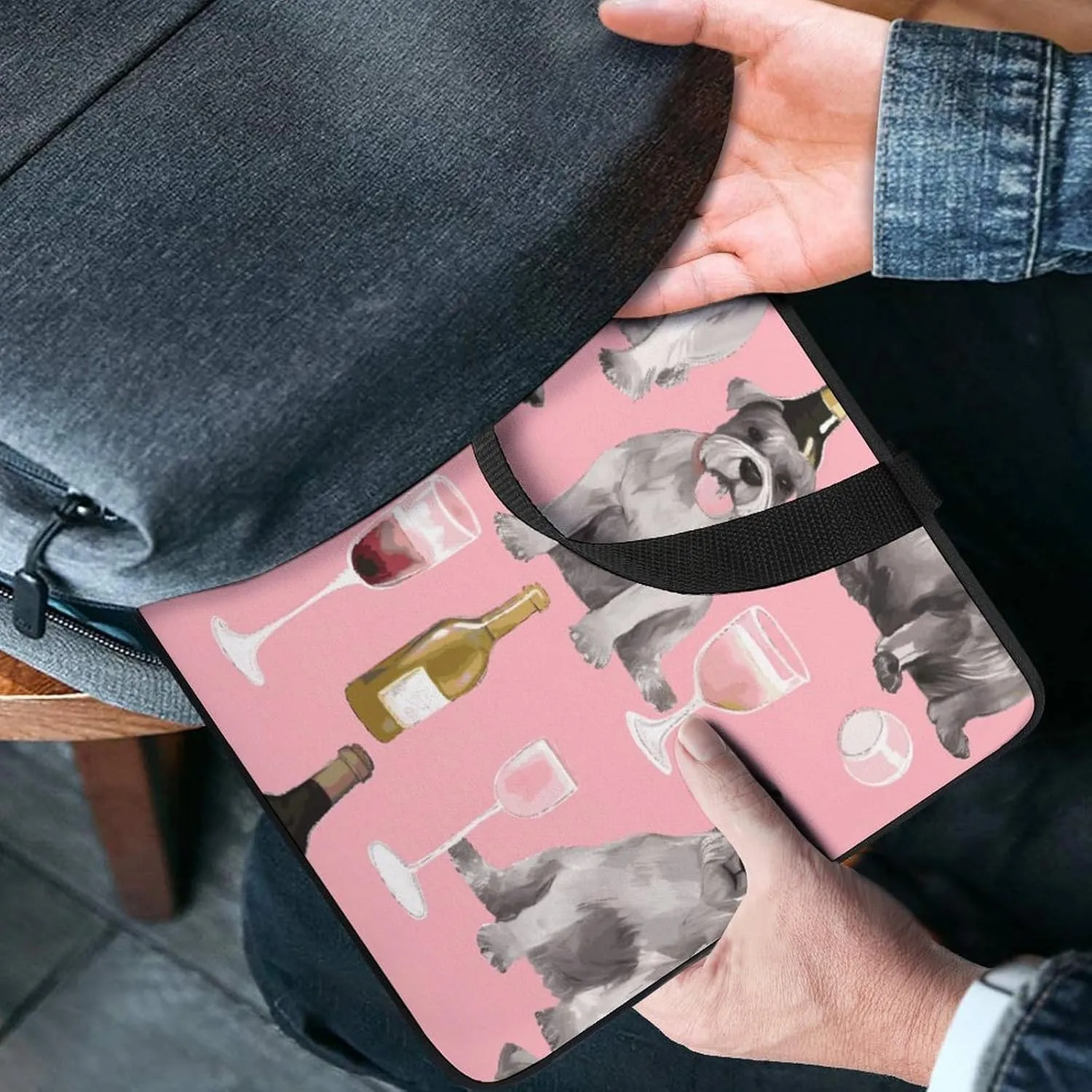 Laptop Bag Ultrathin Schnauzer Printing Laptop Carrying Case Portability Messenger Bags For Work Travel