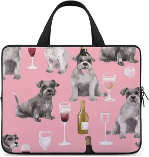 Laptop Bag Ultrathin Schnauzer Printing Laptop Carrying Case Portability Messenger Bags For Work Travel