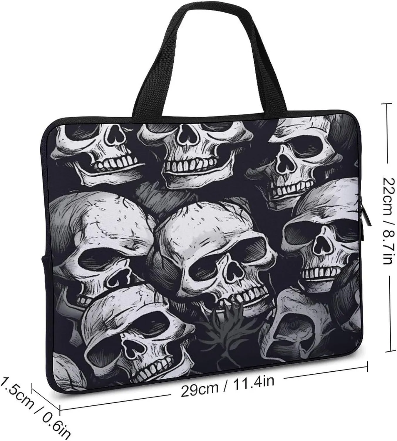 Laptop Bag Ultrathin Skulls Pattern1 Printing Laptop Carrying Case Portability Messenger Bags For Work Travel