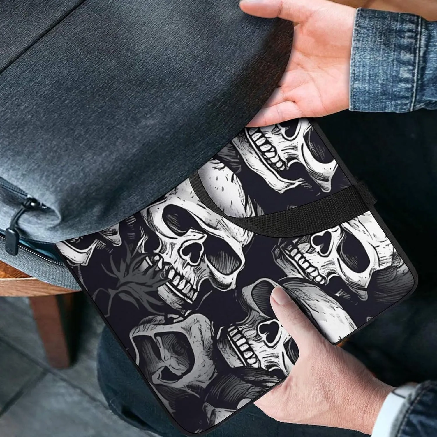 Laptop Bag Ultrathin Skulls Pattern1 Printing Laptop Carrying Case Portability Messenger Bags For Work Travel