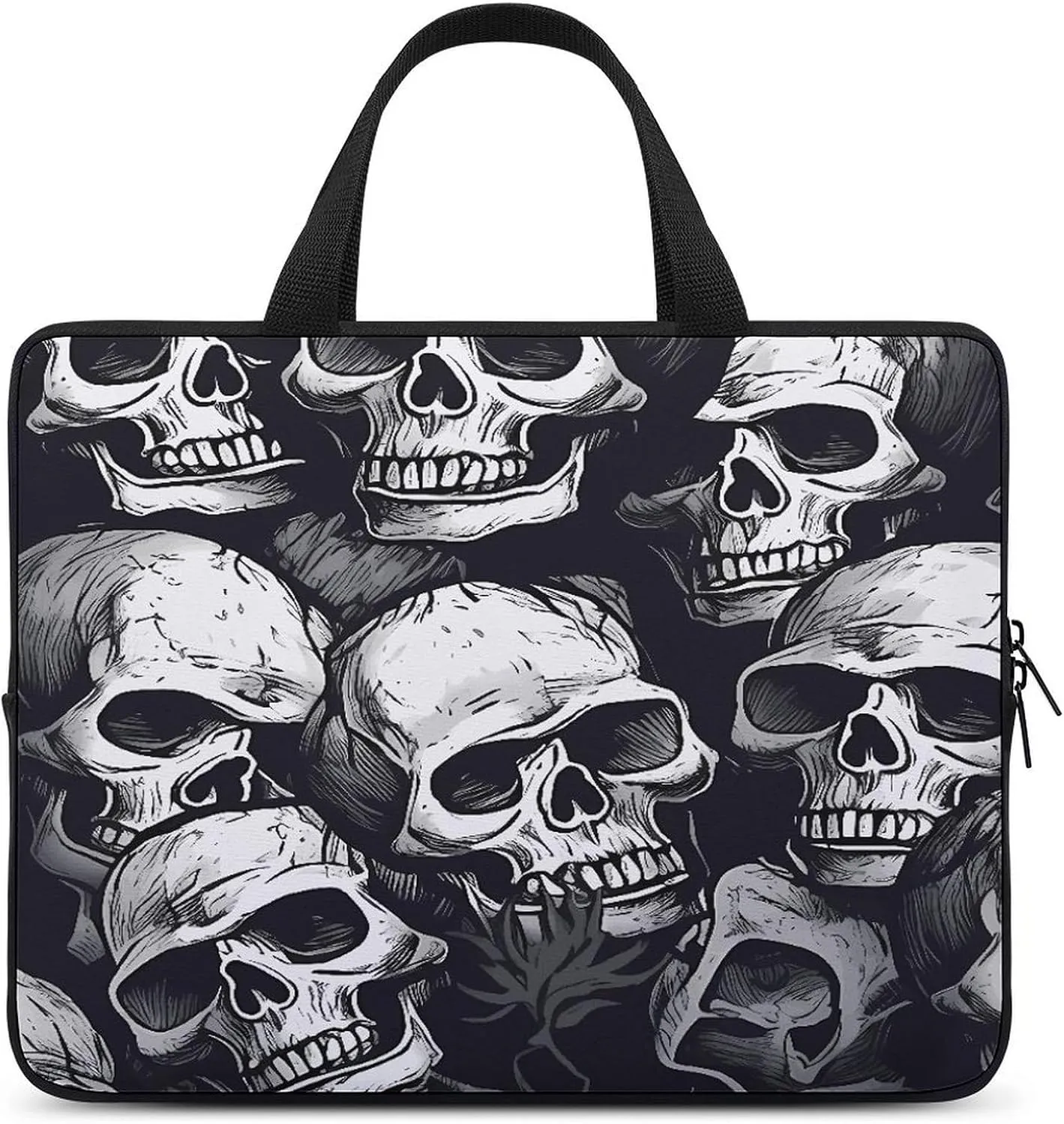 Laptop Bag Ultrathin Skulls Pattern1 Printing Laptop Carrying Case Portability Messenger Bags For Work Travel