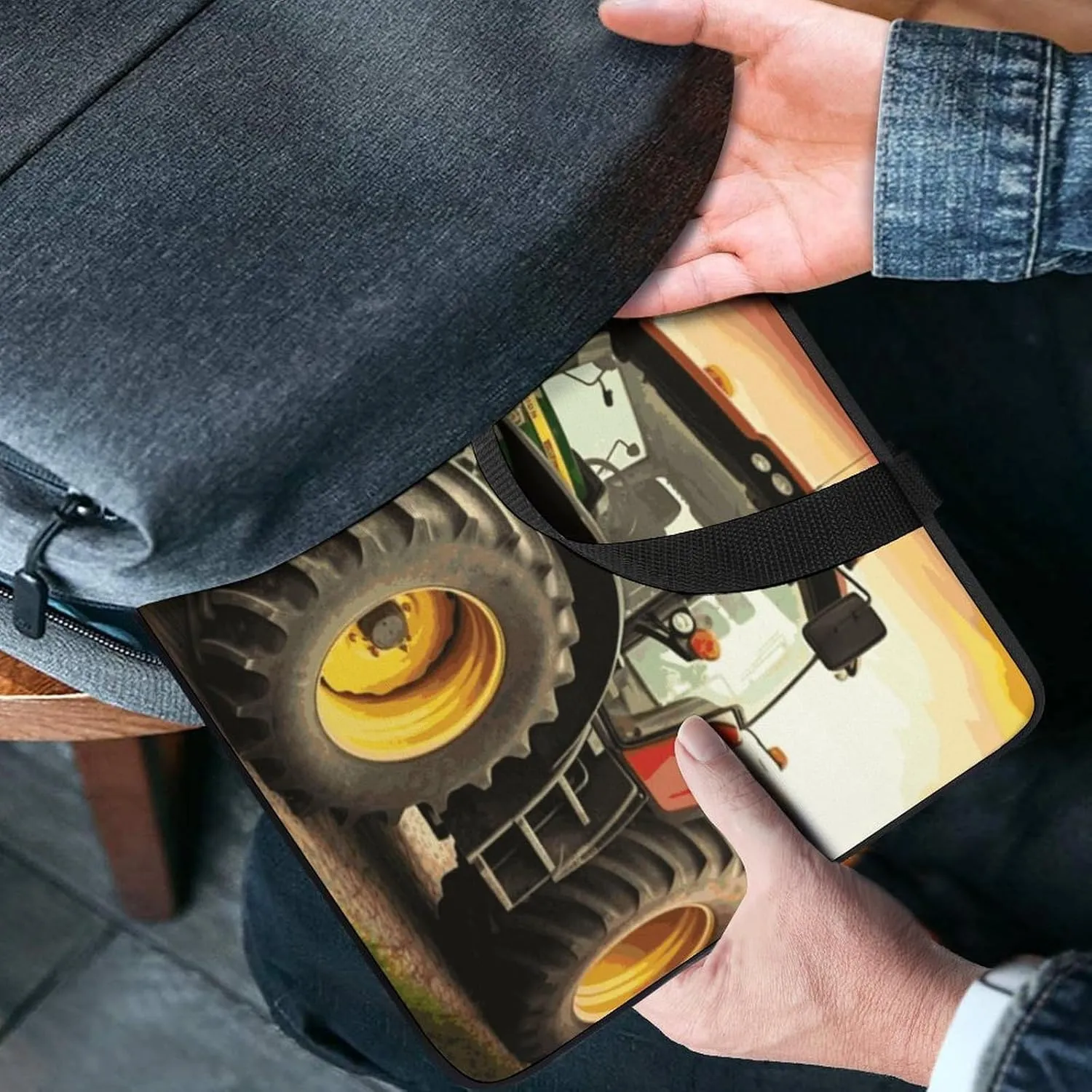 Laptop Bag Ultrathin Tractor Theme Printing Laptop Carrying Case Portability Messenger Bags For Work Travel