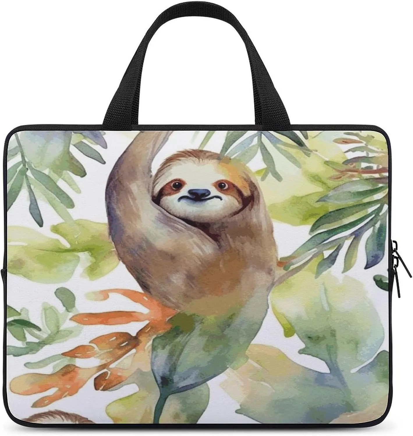 Laptop Bag Ultrathin Watercolor Sloth Printing Laptop Carrying Case Portability Messenger Bags For Work Travel