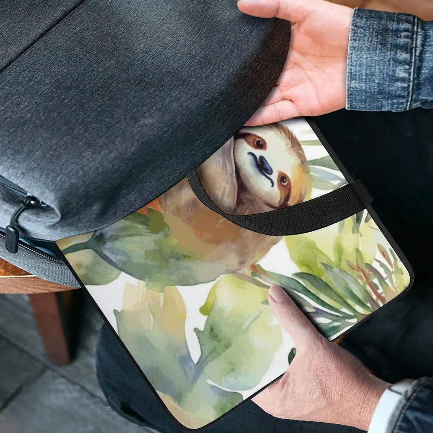 Laptop Bag Ultrathin Watercolor Sloth Printing Laptop Carrying Case Portability Messenger Bags For Work Travel