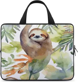Laptop Bag Ultrathin Watercolor Sloth Printing Laptop Carrying Case Portability Messenger Bags For Work Travel