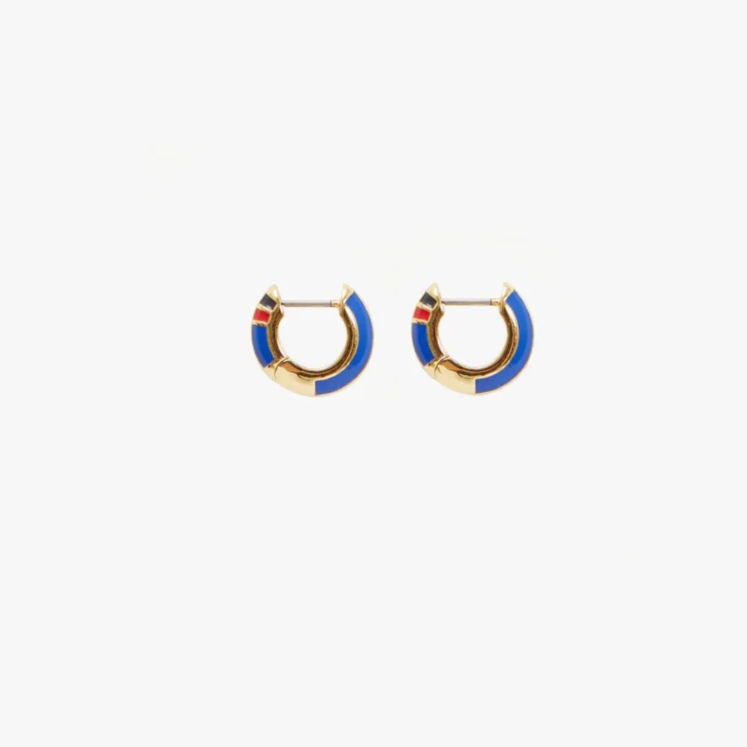Le Huggie Earrings (Gold   Bright Cobalt)