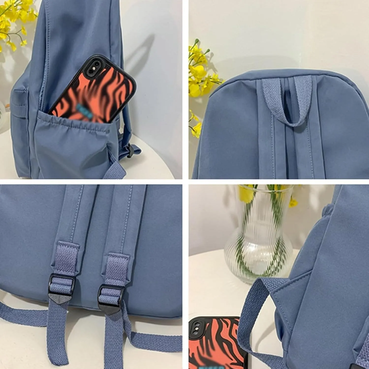 Leather Backpack Purse for Women Adjustable Shoulder Belt Zipper Backpacks Outdoor Travel Slim Laptop Backpack(Yellow)