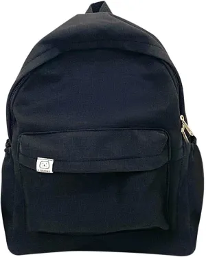 Leather Travel Backpack for Women Casual Daypack with Anti-Theft Back Pocket Fashion Faux Work Travel Handbags(Black)