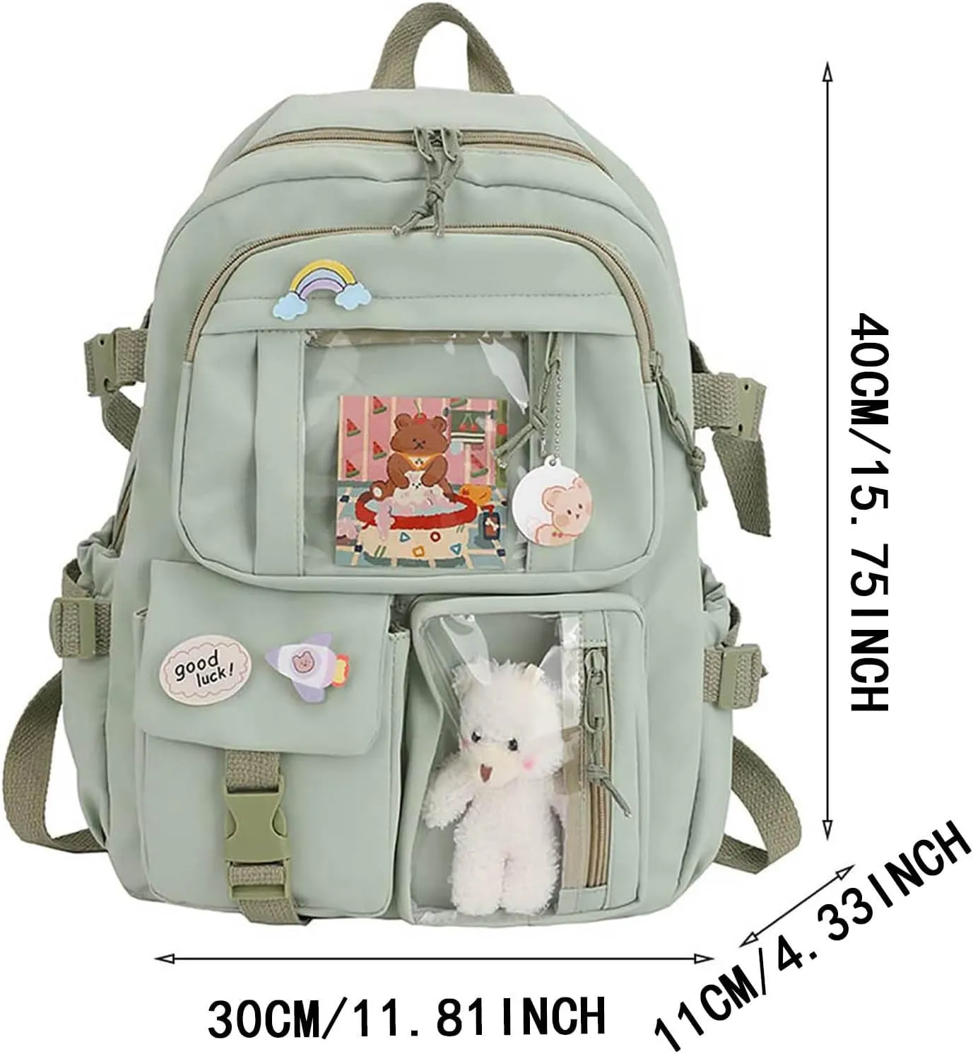 Leather Travel Backpack for Women Soft Rucksack Ladies Shoulder Bags Medium Anti Theft Crossbody Bags for Women(Green)