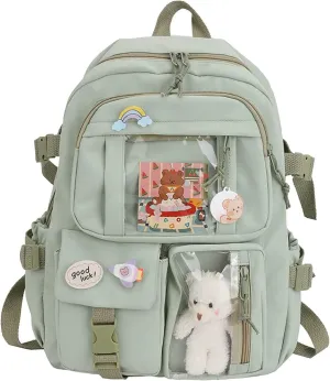 Leather Travel Backpack for Women Soft Rucksack Ladies Shoulder Bags Medium Anti Theft Crossbody Bags for Women(Green)