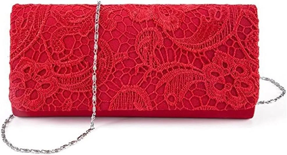 LIFEWISH Women's Floral Lace Evening Purse Party Clutch Bags Bridal Wedding Purse Handbag